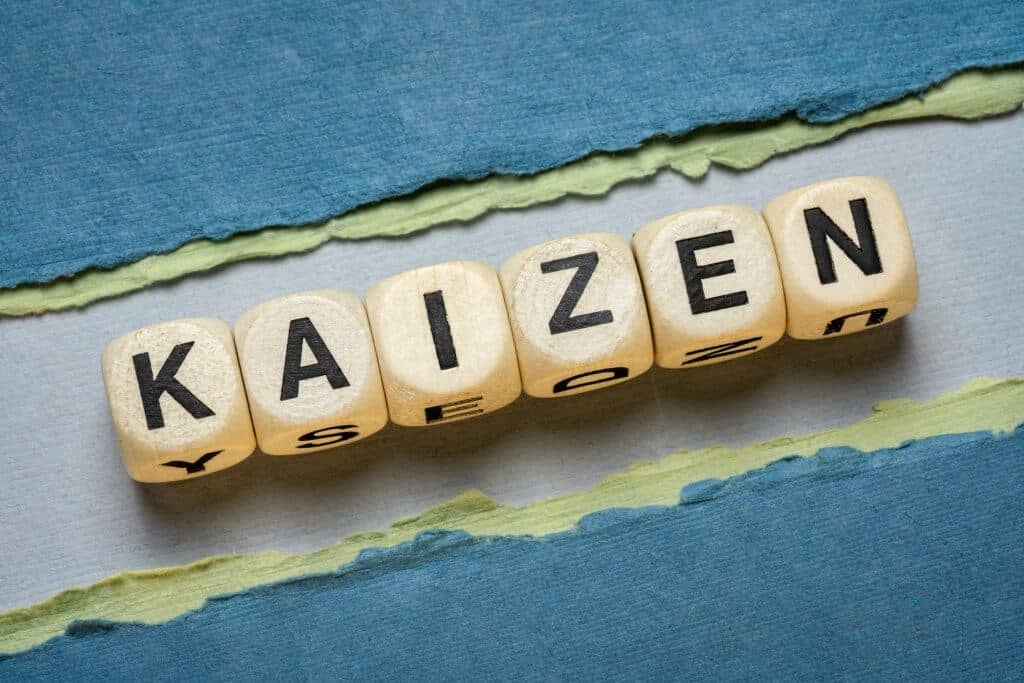 Würfel mit dem Wort Kaizen